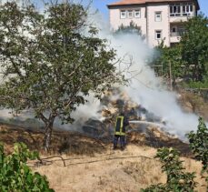 Kayseri'de saman balyalarının bulunduğu alanda çıkan yangın söndürüldü