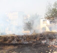 Antalya'da otluk alanda çıkan yangında 2 ev zarar gördü