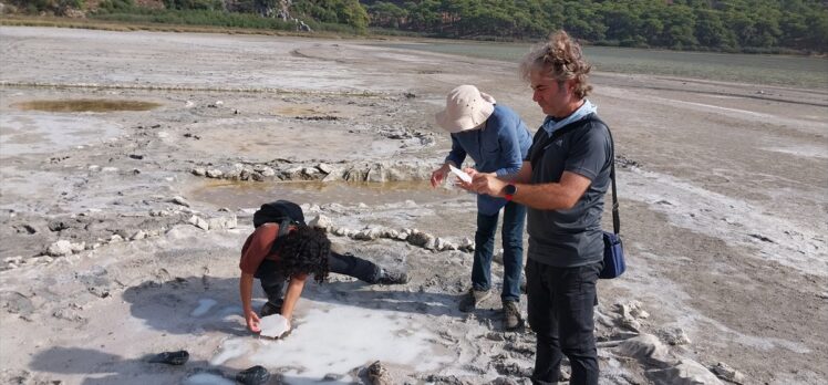 Suların çekildiği İztuzu Plajı'nda antik tuz tesisi ortaya çıktı