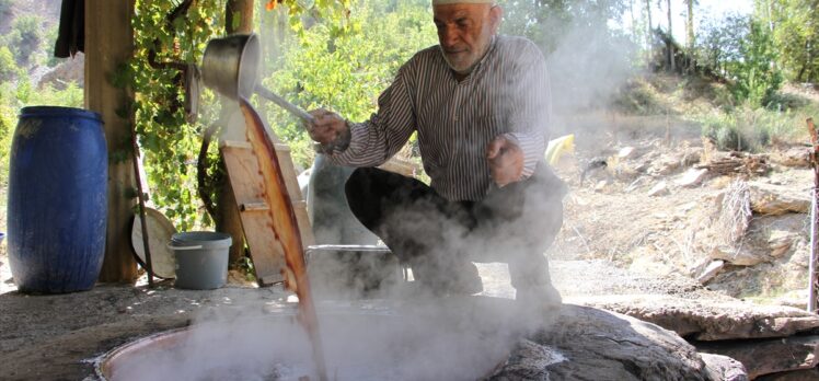 Bitlis'te geleneksel yöntemlerle pekmez üretimine başlandı