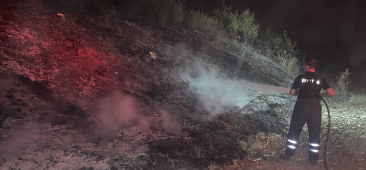 Edirne'de tren yolu kenarındaki otluk alanda çıkan yangın söndürüldü