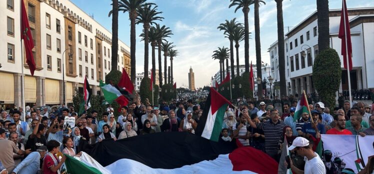 Fas'ta Filistin'e destek gösterisi düzenlendi