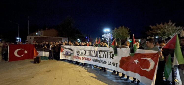 İsrail'in abluka altındaki Gazze'ye saldırıları Burdur'da protesto edildi