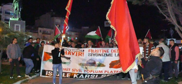 İsrail'in Filistin'e gerçekleştirdiği saldırılar Balıkesir'de protesto edildi