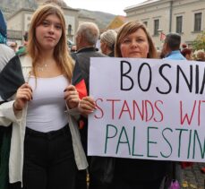 İsrail'in Gazze'ye yönelik saldırıları Mostar'da protesto edildi