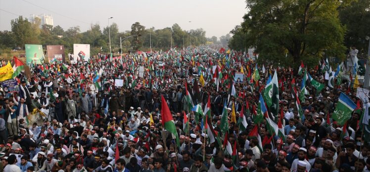 Pakistan'da Filistin'e destek yürüyüşü düzenlendi