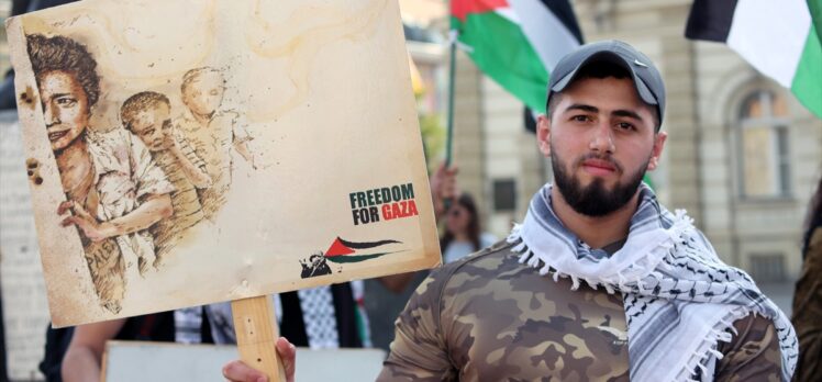 Sırbistan'da Filistin'e destek gösterisi düzenlendi