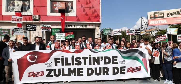 Adana ve Osmaniye'de AK Parti'li gençler, İsrail'in saldırılarını protesto etti