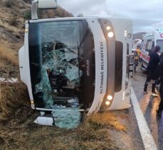 GÜNCELLEME – Amasya'da devrilen otobüsteki 27 yolcu yaralandı