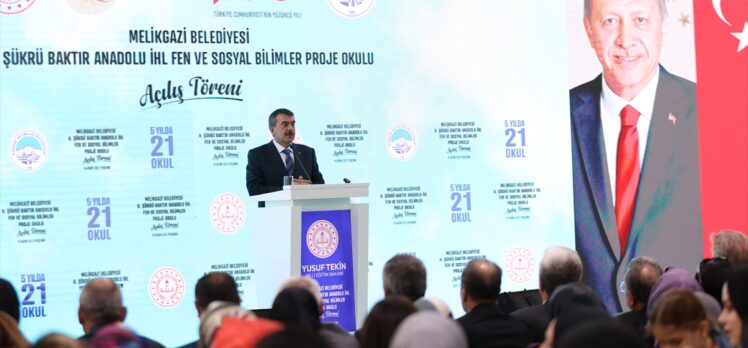 Bakan Tekin, Kayseri'de proje okulu açılış töreninde konuştu: