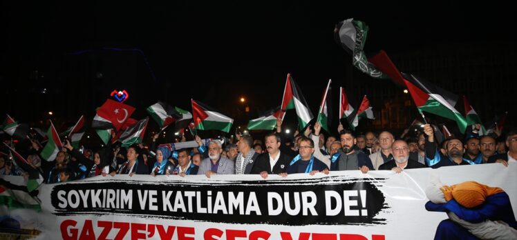 Diyarbakır'da “Gazzeli Eğitimcilere Destek Yürüyüşü” düzenlendi