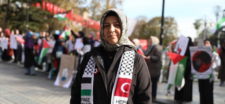 İstanbul'da kadınların Filistin'e destek için başlattığı oturma eylemi 12. gününde