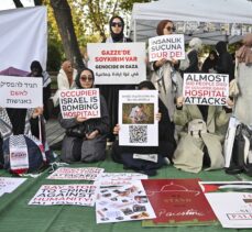 İstanbul'da kadınların Filistin'e destek için başlattıkları oturma eylemi sürüyor
