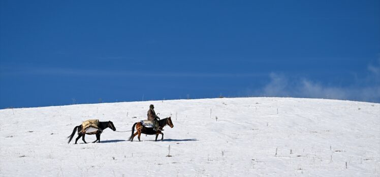 Van'da besicilerin karla kaplı yaylalardan dönüş yolculuğu sürüyor