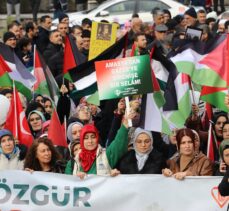 Amasya'da Filistin'e destek yürüyüşü düzenlendi