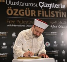 Diyanet İşleri Başkanı Erbaş, “Uluslararası Çizgilerle Özgür Filistin Sergisi”nin açılışına katıldı: