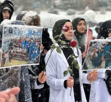 Erzurum ve Kars'ta doktorlar Gazze için “sessiz yürüyüş” gerçekleştirdi
