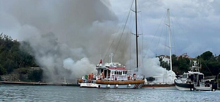 Fethiye'de teknede çıkan yangın söndürüldü