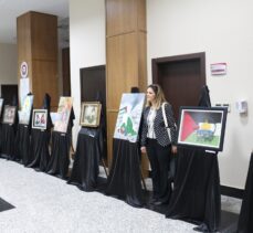 Hatay'da üniversite öğrencilerinden “Filistin” konulu keçe ve resim sergisi