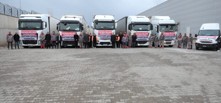 Kayseri'den Malatya'daki depremzedelere 5 tır yardım malzemesi gönderildi