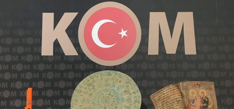 Kırıkkale'de tarihi nitelikte olduğu değerlendirilen İncil ve tepsi ele geçirildi