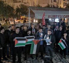 Osmaniye'de TÜGVA üyeleri, İsrail'in Filistin'e yönelik saldırılarını protesto etti