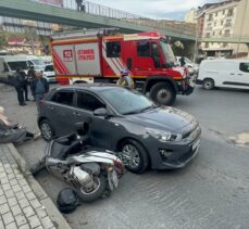 Şişli'de otomobille çarpışan motosikletin sürücüsü yaralandı