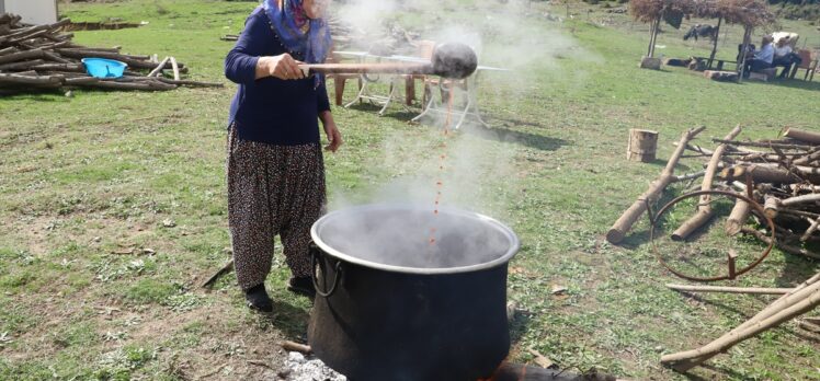 Tescilli Andız pekmezi Kahramanmaraş'ta geleneksel yöntemlerle üretiliyor