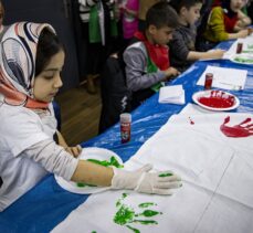 Türkiye'de yaşayan göçmen çocuklar, Gazze'de yaşananları resmetti