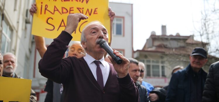 Edirne'de CHP İl Başkanlığı önünde protesto