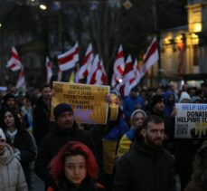 Gürcistan'da Ukrayna'ya destek gösterisi düzenlendi