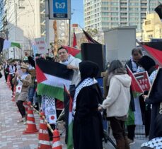 İsrail'in Tokyo Büyükelçiliği yakınında “Filistin'e özgürlük” gösterisi