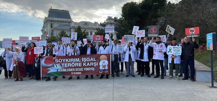 İstanbul'da hekimler Gazze için “sessiz yürüyüş” düzenledi