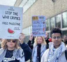 Hollanda'da polis, İsrail Büyükelçiliği önünde Filistin'e destek gösterisine izin vermedi