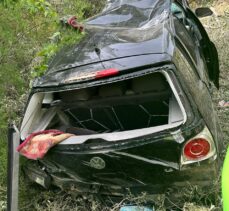 Aydın'da şarampole yuvarlanan hafif ticari araçtaki 2 kişi yaralandı