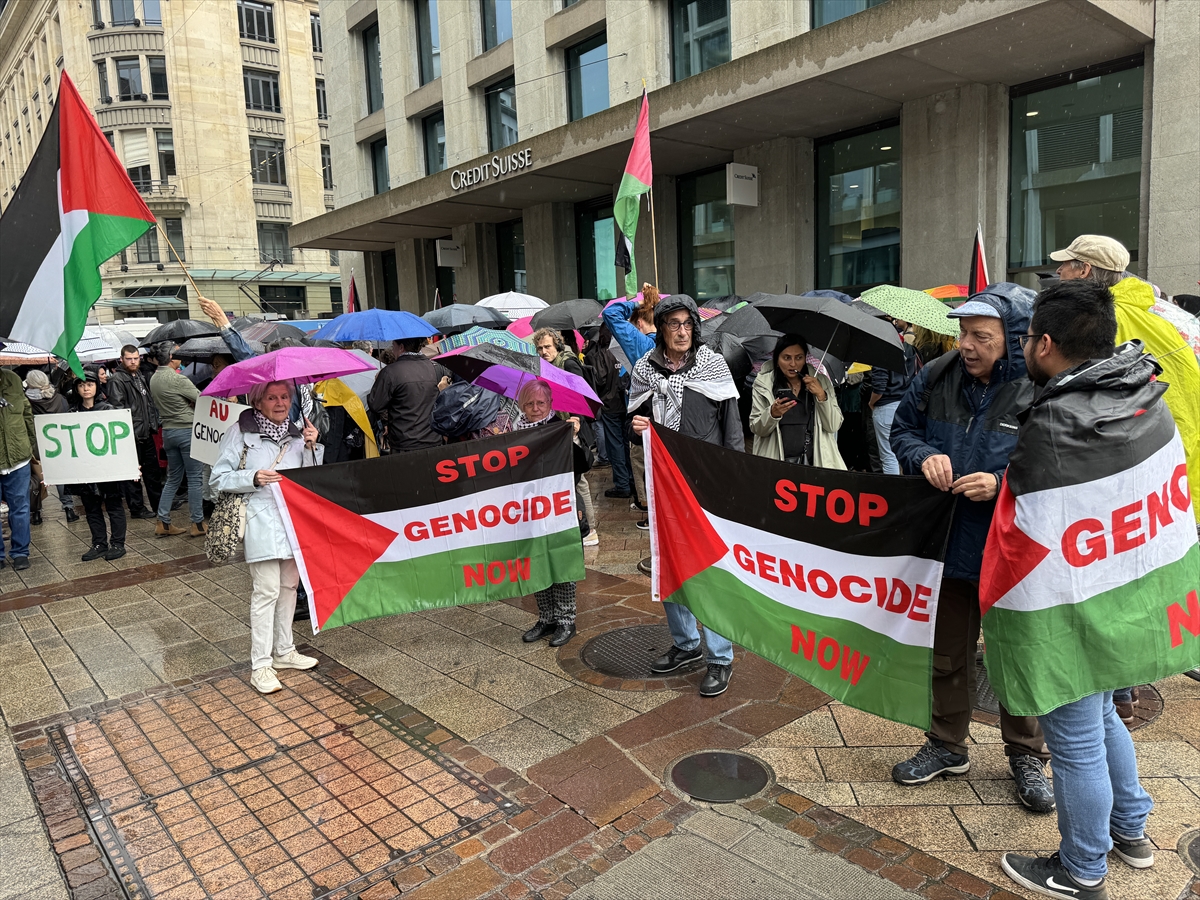 Cenevre'de Filistin'e destek gösterisi düzenlendi