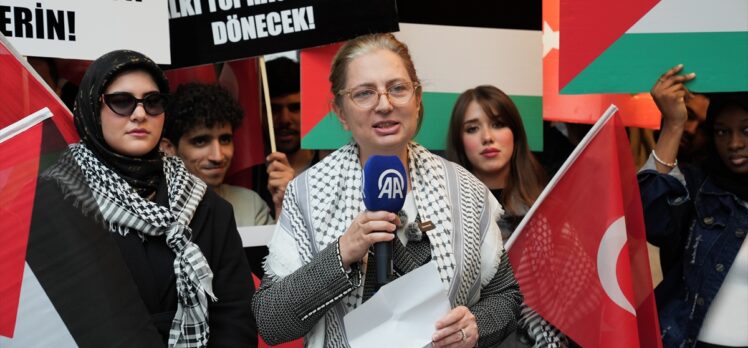 İstanbul Nişantaşı Üniversitesi öğrencilerinden Filistin'e destek eylemi