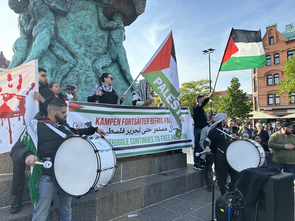 Malmö'de İsrail'in Eurovision Şarkı Yarışması'na katılımına yönelik protestolar sürüyor