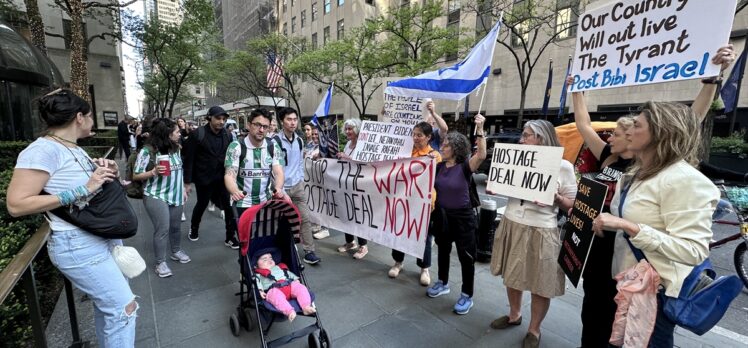 New York'ta İsrail yanlısı Yahudi grup Başbakan Netanyahu aleyhine gösteri yaptı
