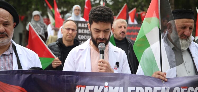 Sakarya'da hekimler ve sağlık çalışanları İsrail'in saldırılarını “sessiz yürüyüş”le kınadı